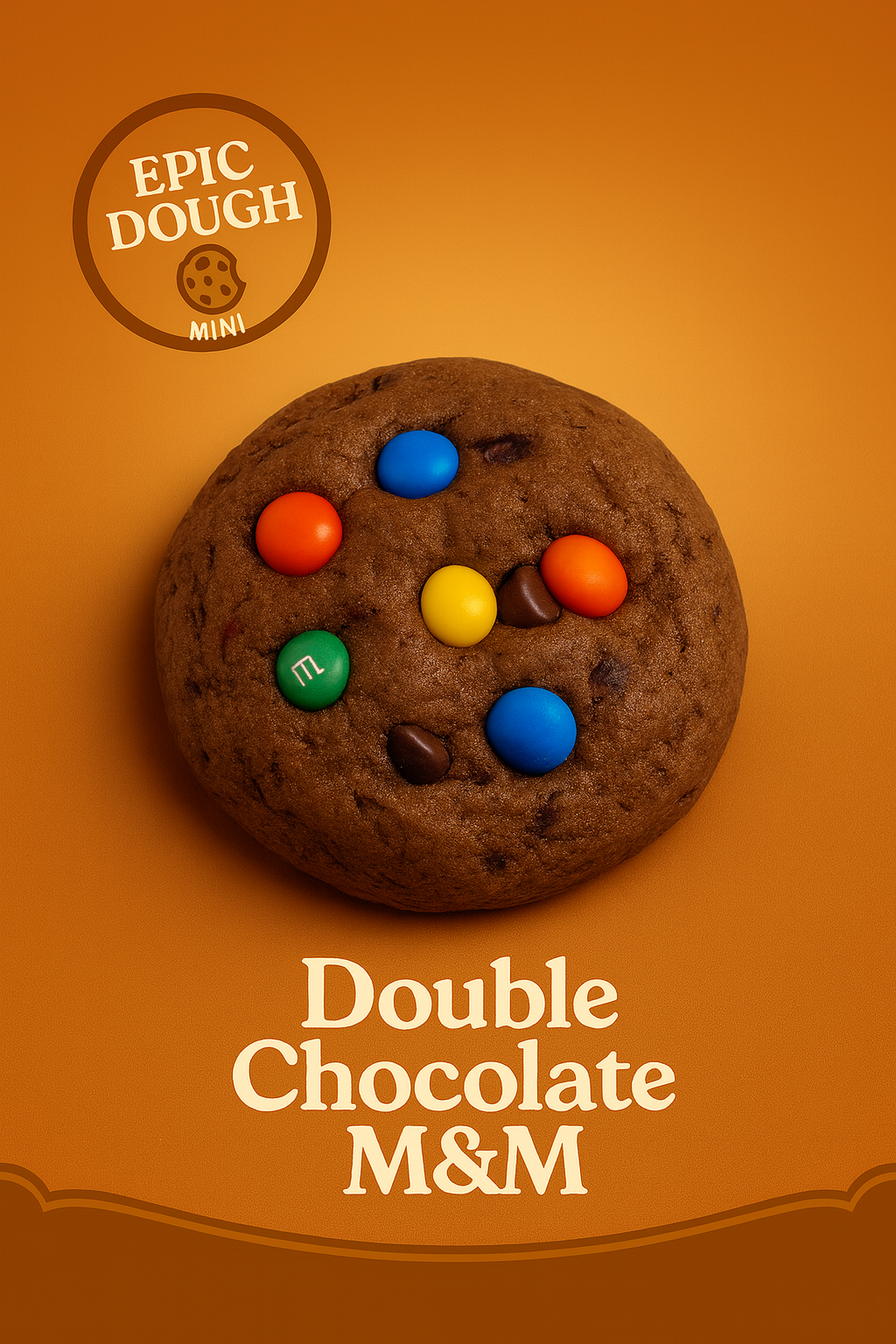 Mini Double Chocolate M&M (2 oz Gourmet Cookie)